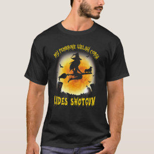 Camiseta Mi Pembroke Welsh Corgi Monta Escopeta Halloween