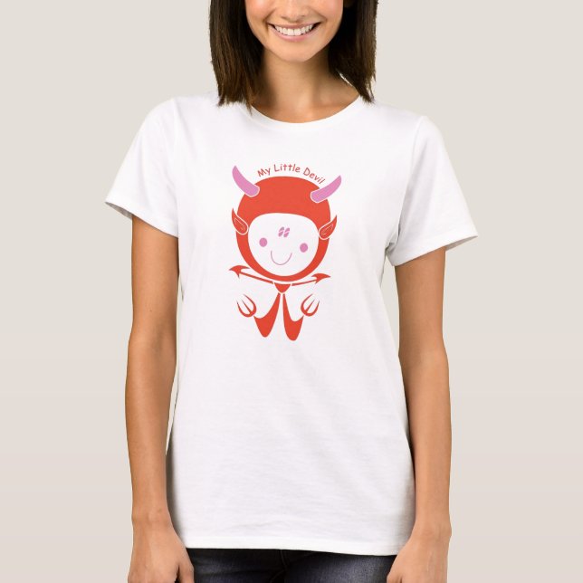 Camiseta Mi pequeño diablo lindo y cómodo diseño de diversi (Anverso)