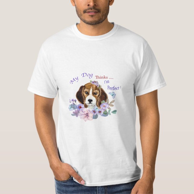 Camiseta Mi perro cree que soy el Ilustracion Perfecto del  (Anverso)