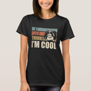 Camiseta Mi perro cree que soy Guay japonés Chin Retro Dad 