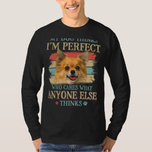 Camiseta Mi perro cree que soy perfecto retro de perro de C