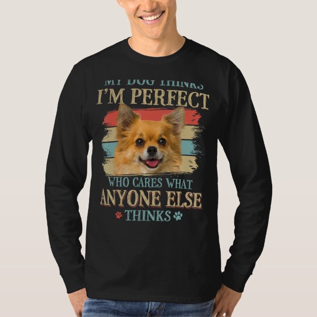 Camiseta Mi perro cree que soy perfecto retro de perro de C (Anverso)