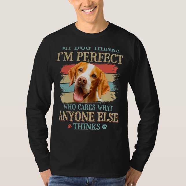 Camiseta Mi perro cree que soy un perfecto retro de perros  (Anverso)