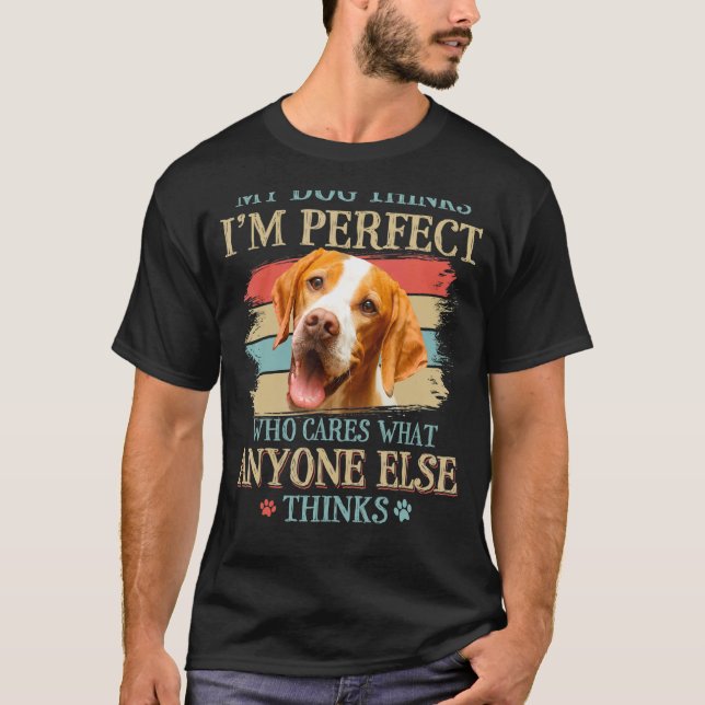 Camiseta Mi perro cree que soy un perfecto retro de perros  (Anverso)