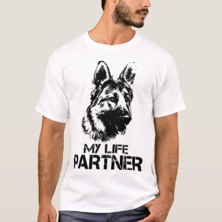 Camiseta mi perro de pastor alemán del socio de la vida