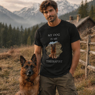Camiseta Mi perro es mi foto terápica negra