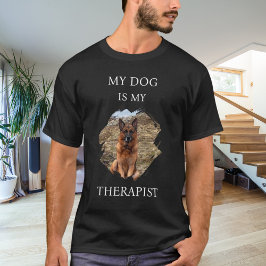 Camiseta Mi perro es mi foto terápica negra