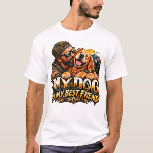 Camiseta Mi perro es mi mejor amigo – Amor de Golden Retrie