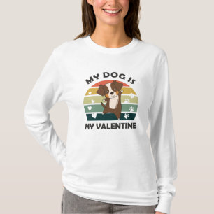 Camiseta Mi Perro Es Mi Pastor Vintage De San Valentín