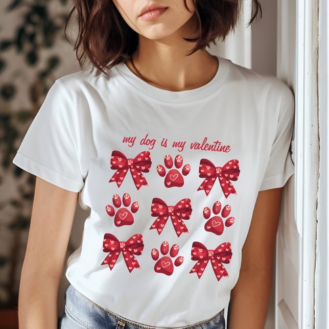 Camiseta Mi Perro Es Mi Paws De Vestido Rojo De San Valentí (Subido por el creador)