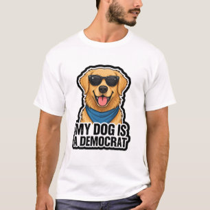 Camiseta Mi perro es un demócrata Golden Retriever Gafas de