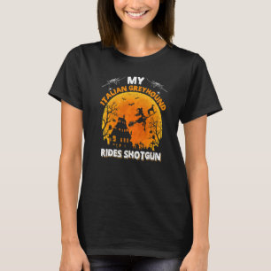 Camiseta Mi perro galgo italiano monta de copiloto en Hallo