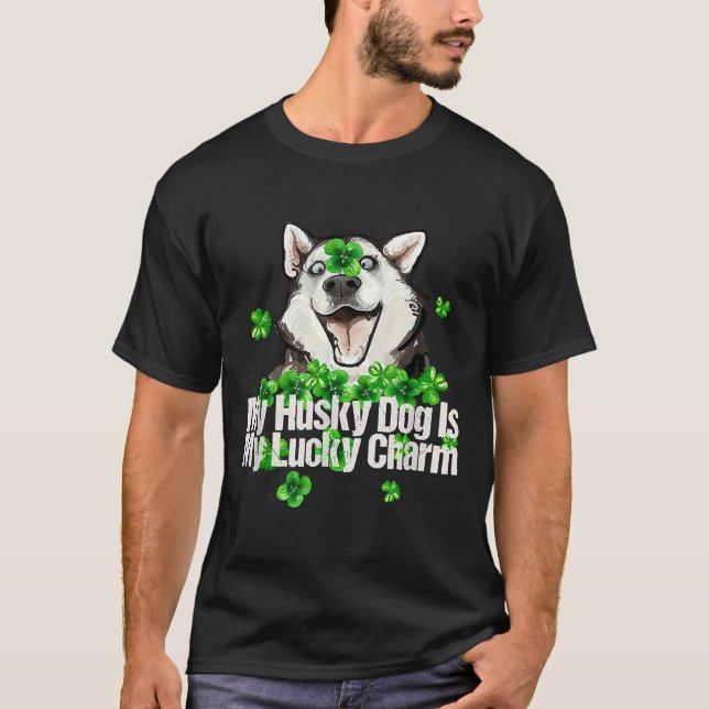 Camiseta Mi Perro Husky Es Mi Encanto Afortunado (Anverso)