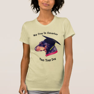 Camiseta Mi perro más inteligente que tu Doberman gracioso