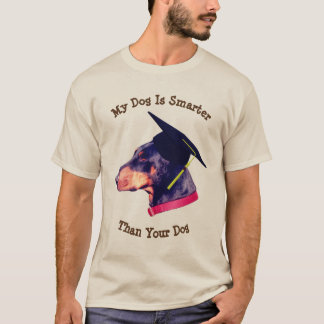 Camiseta Mi perro más inteligente que tu Doberman gracioso