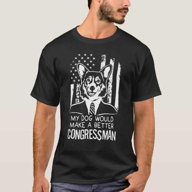 Camiseta Mi perro mejor congresista elección Corgi (Anverso)