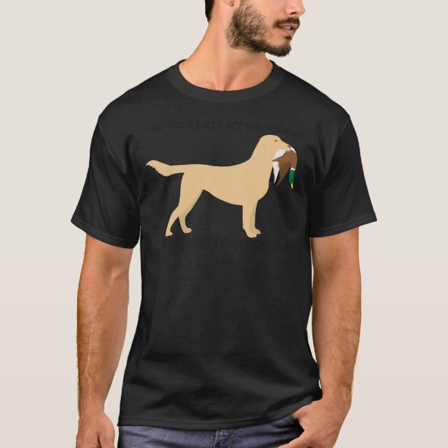 Camiseta Mi perro obtiene mis comestibles lo que su perro h (Anverso)