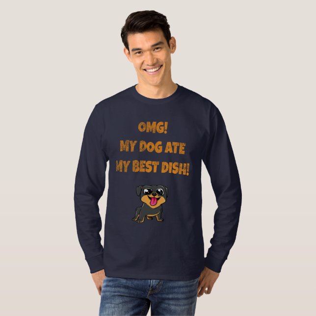 Camiseta mi perro se comió mi mejor eslogan del plato (Anverso completo)