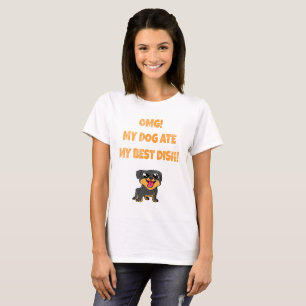Camiseta mi perro se comió mi mejor eslogan del plato