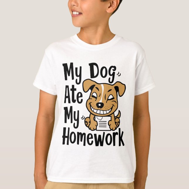 Camiseta Mi perro se comió mi tarea (Anverso)