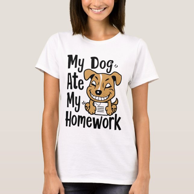 Camiseta Mi perro se comió mi tarea (Anverso)