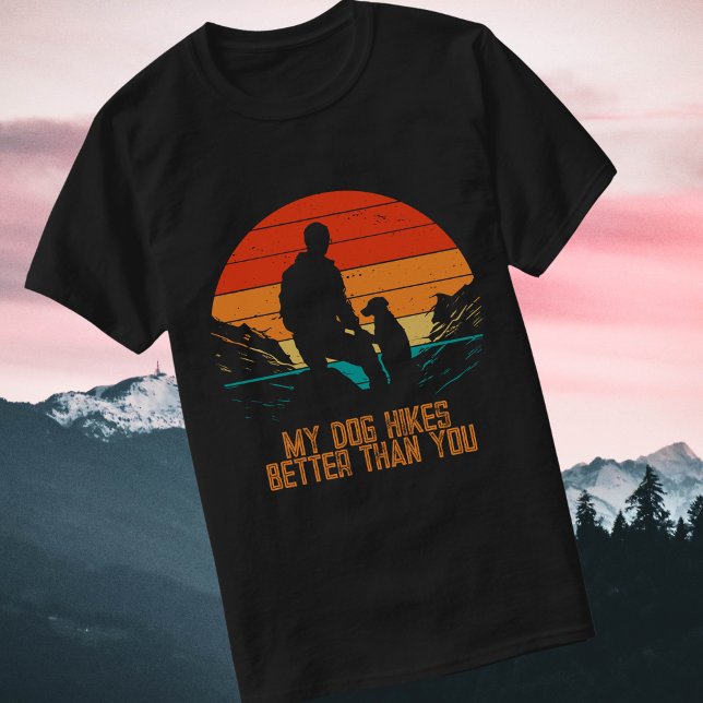 Camiseta Mi Perro Sube Mejor Que Caminar Retro Sunset (Subido por el creador)