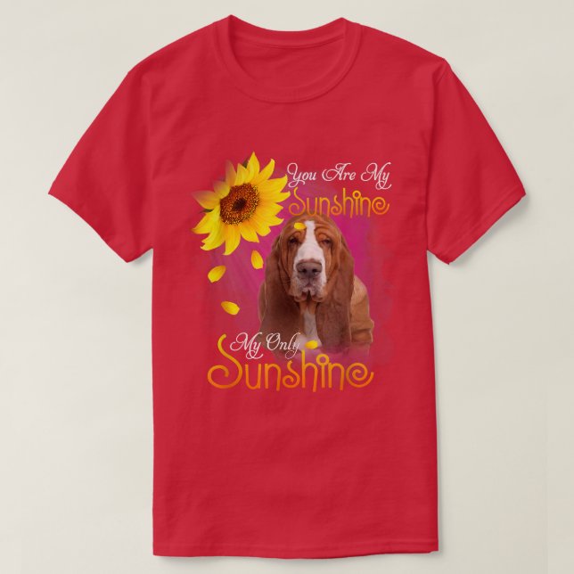 Camiseta Mi Perro Sunshine Basset Hound con girasoles  (Diseño del anverso)