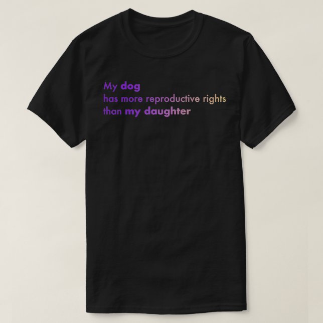 Camiseta Mi perro tiene más derechos reproductivos que mi e (Diseño del anverso)