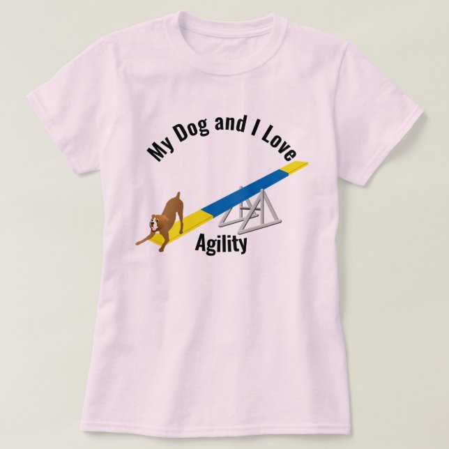 Camiseta Mi perro y yo amamos a Agility Boxer (Diseño del anverso)