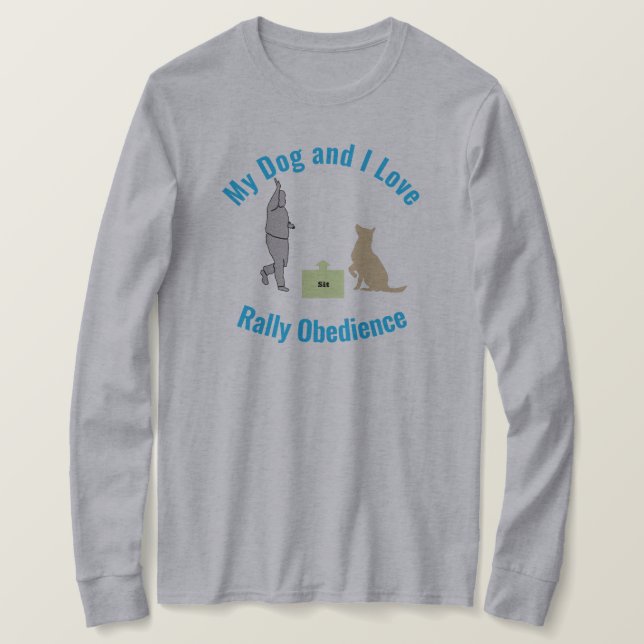 Camiseta Mi perro y yo amamos la sentada de la obdiencia en (Anverso del diseño)