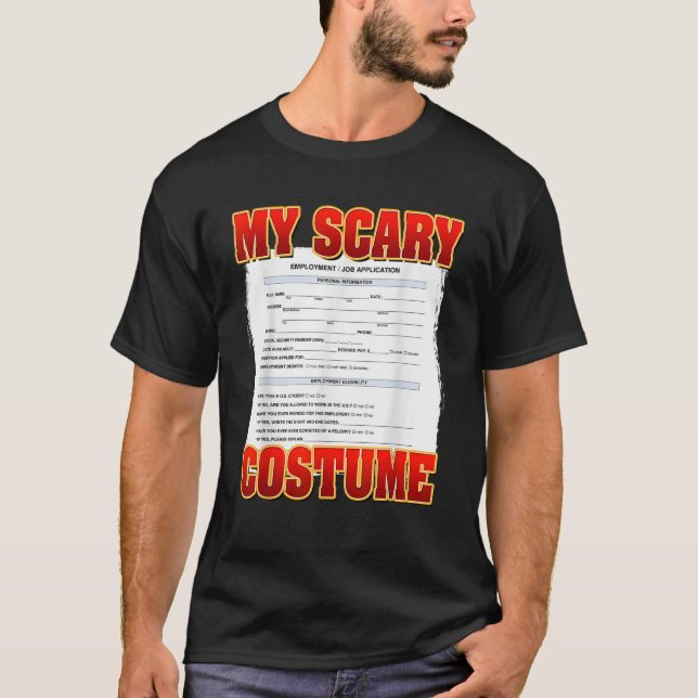 Camiseta Mi Personalizado asustado Funny Job application Pe (Anverso)