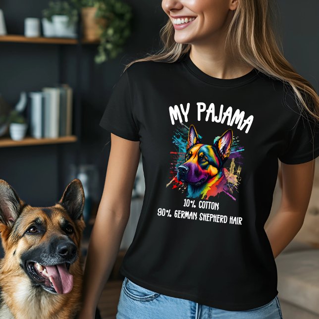 Camiseta Mi pijama - 10% algodón, 90% pelo pastor alemán (Subido por el creador)