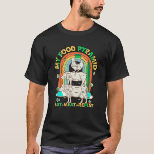 Camiseta Mi Pirámide de alimentos Coma Carne Repita Retro V