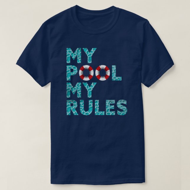 Camiseta Mi Piscina Mis Reglas Océano Nadador Gracioso Nata (Diseño del anverso)