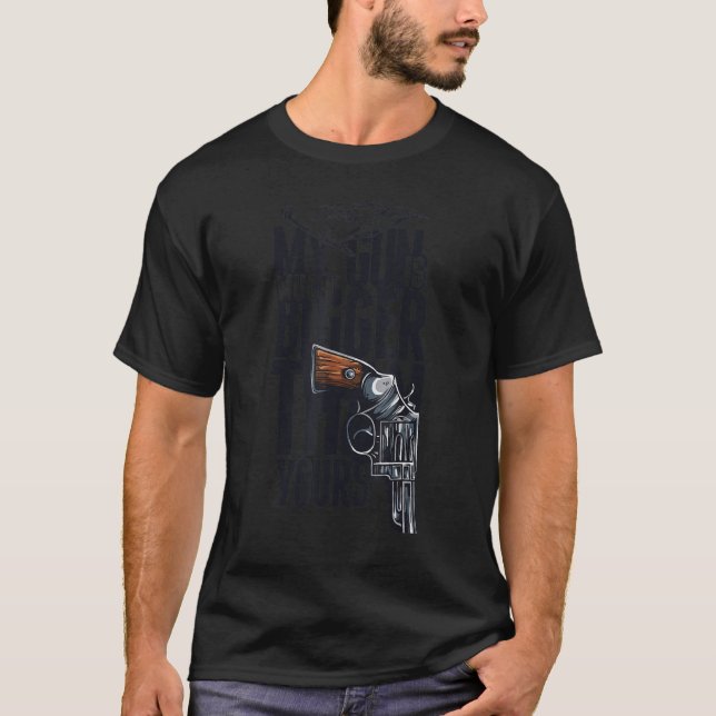 Camiseta Mi pistola es más grande que tu traje Guay Easy Ha (Anverso)