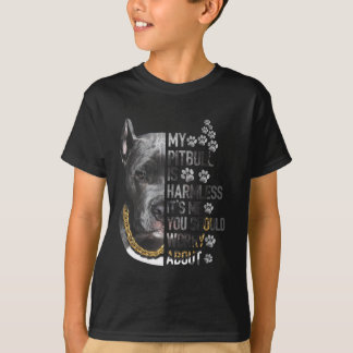 Camiseta Mi Pitbull es inofensivo. Soy yo, deberías preocup