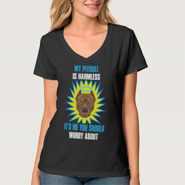 Camiseta Mi Pitbull Es Un Pitbull Desagradable Y Gracioso (Anverso)