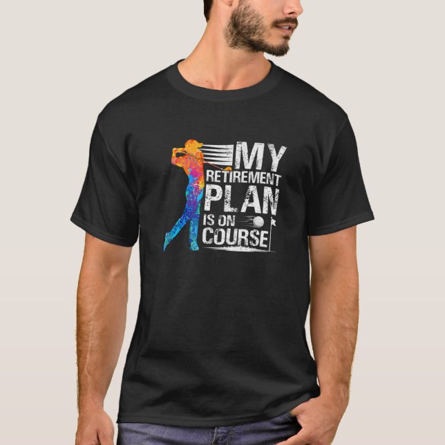 Camiseta Mi Plan De Jubilación Gracioso Golf Retirado Para  (Anverso)