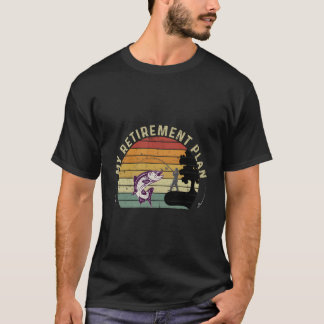 Camiseta Mi plan de retiro Gracioso lema de pesca retro pes