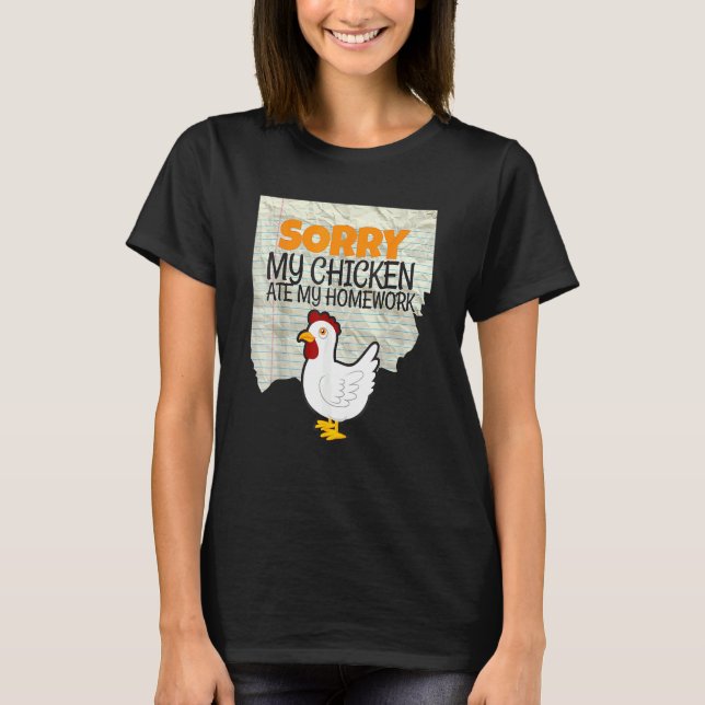 Camiseta Mi pollo comió mi escuela de profesores para niños (Anverso)