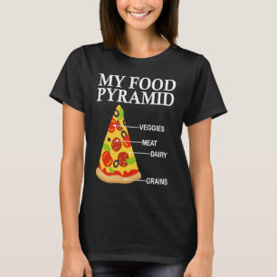 Camiseta Mi porción de pizza de la pirámide alimenticia par