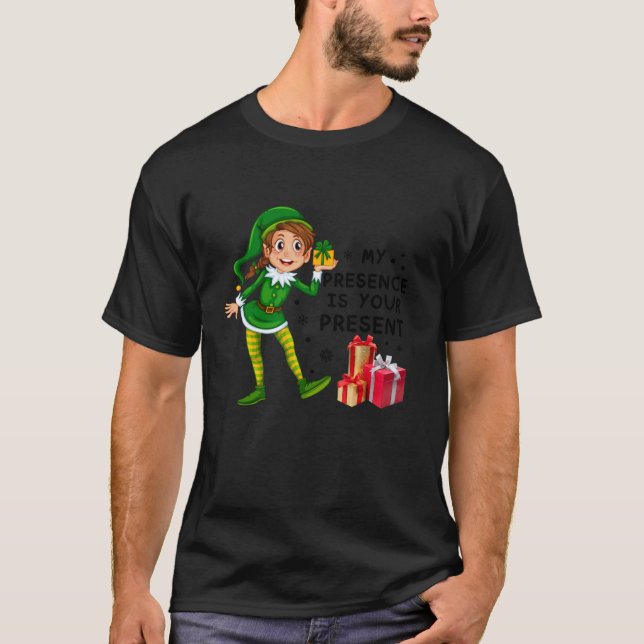 Camiseta Mi Presencia Es Tu Actual Navidad De Elf Funny (Anverso)