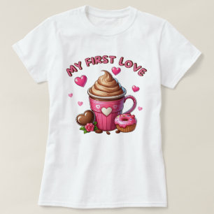 Camiseta Mi Primer Amor, Pastel Y Café