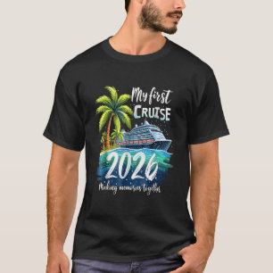 Camiseta Mi Primer Crucero 2026 Divertido Vacaciones de Cru