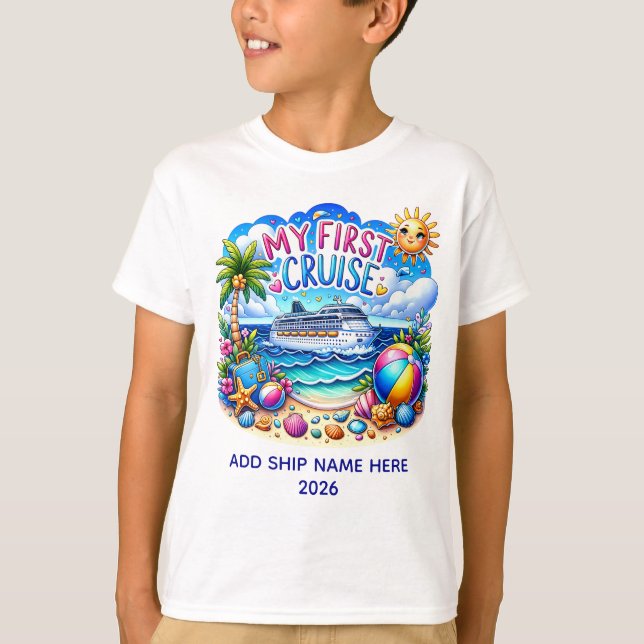 Camiseta Mi primer crucero para la playa de los niños (Anverso)
