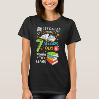 Camiseta Mi Primer Día De 1er Grado 7 Años Vuelta Al Cole