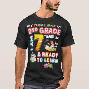 Camiseta Mi Primer Día De 2º Grado, Año Siete Y Preparado