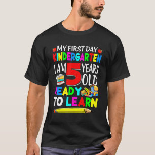 Camiseta Mi primer día de kindergarten Tengo 5 años en Welc