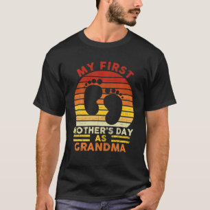 Camiseta Mi primer día de madre como abuela retro nueva abu