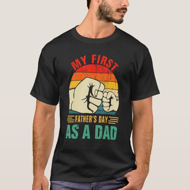 Camiseta Mi primer día de padre como papá maravilloso día d (Anverso)